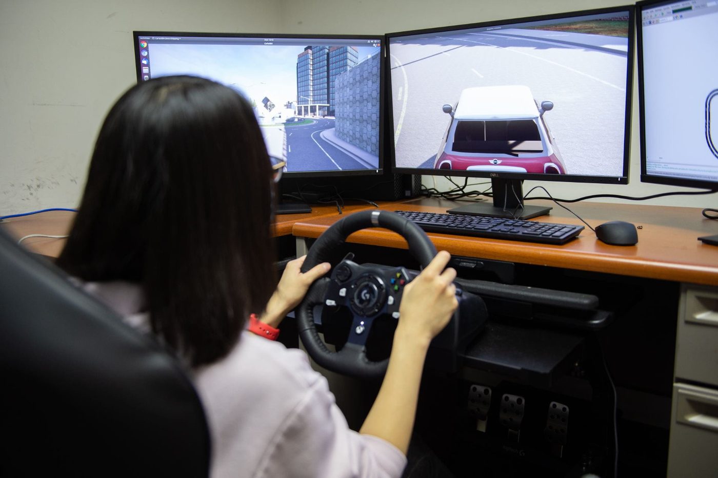 Driving simulator in use