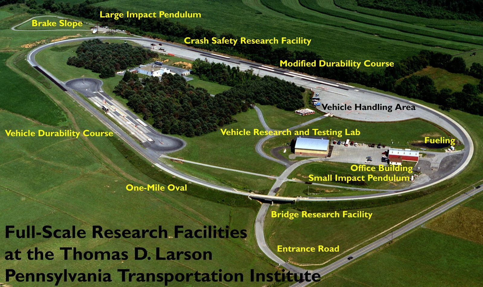 Overhead view of the LTI test track